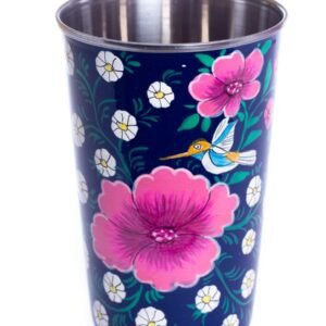 Kashmiri Papier Mache Art Steel Glasses (Set of 6)