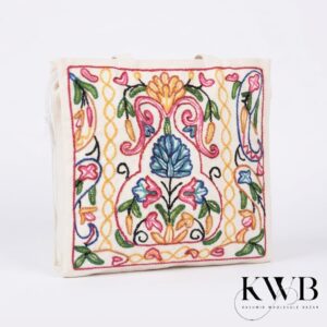 Premium Kashmiri Aari Embroidered Foldable Canvas Tote