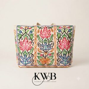 Premium Kashmiri Aari Embroidered Canvas Tote Bag