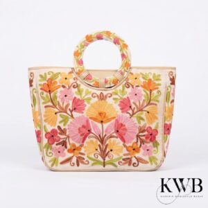 Premium Kashmiri Aari Embroidered Ring Handle Tote