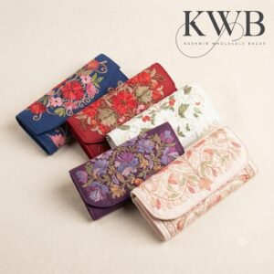 Kashmiri Hand-Embroidered Ari Work Velvet Envelope Clutch