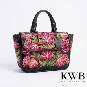 Premium Kashmiri Aari Embroidered Velvet Handbag