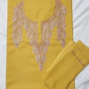3-Piece Yellow Ruby Cotton Tilla Work Suit