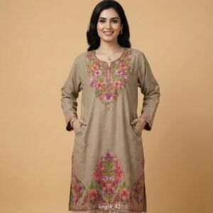 Premium 48 Count Woolen Ari Work Designer Pheran