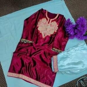 Satin Silk Cord Set with Tilla Patch