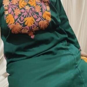 Ari Work Ladies Woollen Pheran in Ocean Green Colour