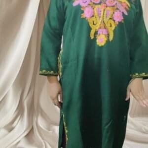 Ari Work Ladies Woollen Pheran in Fresh Green Colour