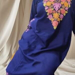 Ari Work Ladies Woollen Pheran in Indigo Blue Colour