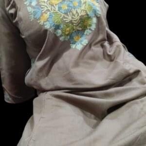 Ari Work Ladies Woollen Pheran in Brown Colour