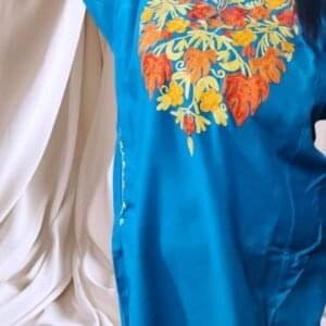 Ari Work Ladies Woollen Pheran in Sky Blue Colour