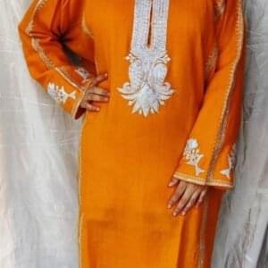 DESIGNER Raffal Pherans with Tilla work in Orange Colour