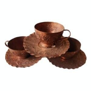 Kashmir Copperware Cup Saucer Sets 6