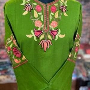 Pure Raffal Designer Pherans with Aari Embroidery