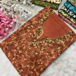 2 Piece Kashmiri Ariwork Crush Cotton Suit #37