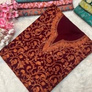 2 Piece Kashmiri Ariwork Crush Cotton Suit #14