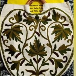 Hand Aariwork Crewel Bags with Kani Handle #2