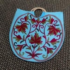 Hand Aariwork Crewel Bags with Kani Handle #3