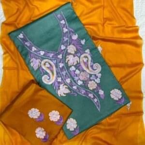 Exquisite Bombay silk Ari work 3-piece suits