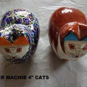 4-Inch Papier Mache Cat Boxes