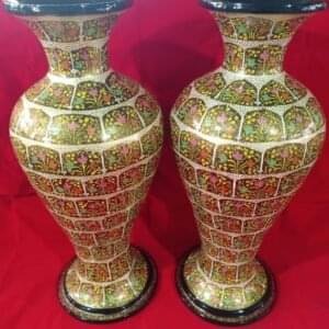 Floral Papier Mache Vase 20 Inches