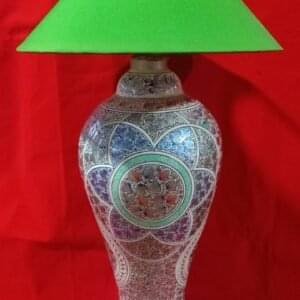 Kashmir Papier Mache Bedside Lamp with Shade