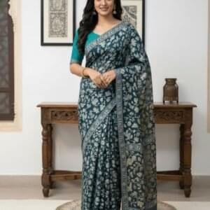 Hand Embroidered Kashmiri Sarees #15