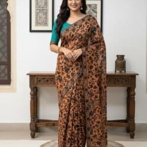 Hand Embroidered Kashmiri Sarees #10