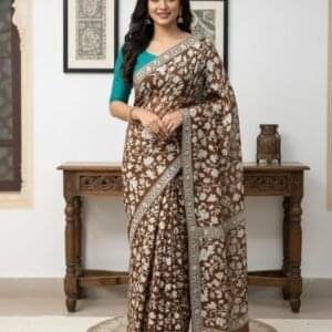 Hand Embroidered Kashmiri Sarees #16