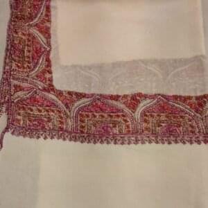 Semi Pashmina Shawl Beige with Doordar Embroidery Work
