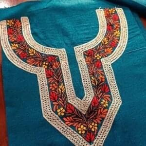 Crush Cotton 3-Piece Suit with Exquisite Aari & Tilla Work