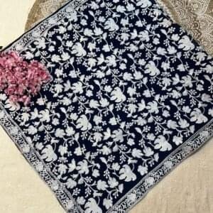 Hand Embroidered Kashmiri Sarees #18