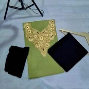 Premium Unstitched Ruby Cotton Suits with Elegant Tilla Work #7