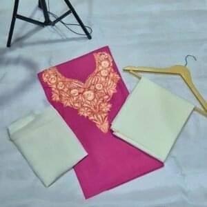 Premium Unstitched Ruby Cotton Suits with Elegant Tilla Work #5