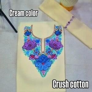 Crush Cotton 3-Piece Suit with Neat Aari & Tilla Work Suits (10)