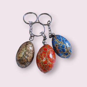 Handcrafted Paper Machie Keychain – Multicolour Floral Design