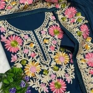 Elegant 3-Piece Kashmiri Ari Work Suit #7