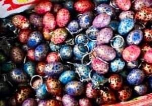 Papier Mache Key Ring - Egg Shape