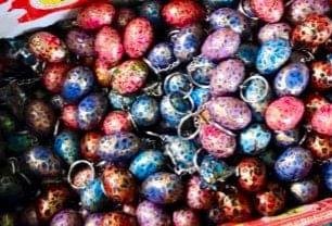 Papier Mache Key Ring - Egg Shape