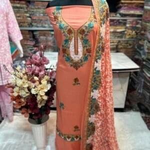 Elegant Kashmiri AriWork 3-Piece Unstitched Suit  #22