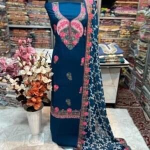 Elegant Kashmiri AriWork 3-Piece Unstitched Suit  #16