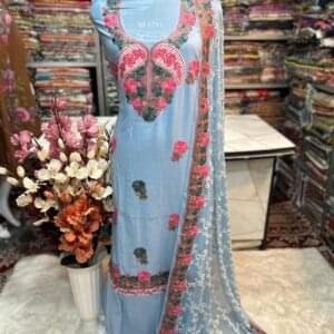 Elegant Kashmiri AriWork 3-Piece Unstitched Suit  #26