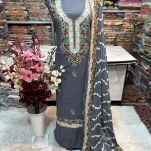 Elegant Kashmiri AriWork 3-Piece Unstitched Suit  #27