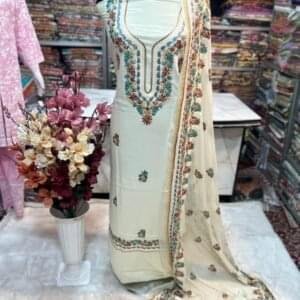 Elegant Kashmiri AriWork 3-Piece Unstitched Suit  #13
