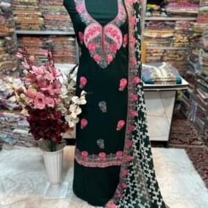 Elegant Kashmiri AriWork 3-Piece Unstitched Suit  #15