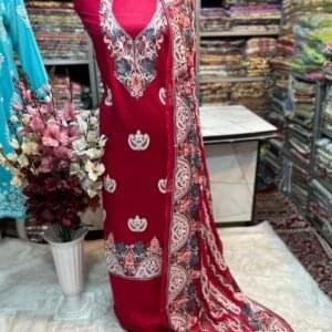 Elegant Kashmiri AriWork 3-Piece Unstitched Suit  #17