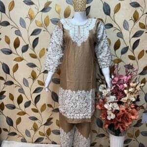 Ari Work Rayon-Cotton Cord Sets with Embroidered Trousers #10