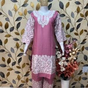 Ari Work Rayon-Cotton Cord Sets with Embroidered Trousers #2