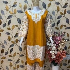 Ari Work Rayon-Cotton Cord Sets with Embroidered Trousers #9