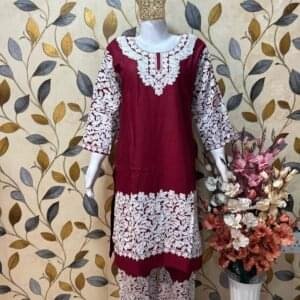 Ari Work Rayon-Cotton Cord Sets with Embroidered Trousers #8