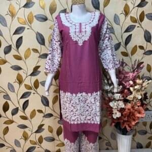 Ari Work Rayon-Cotton Cord Sets with Embroidered Trousers #7